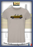 tee shirt unisex VW Golf 2 GTI cabriolet jaune profil