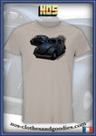 tee shirt unisex VW cox ovale gris/bleu 1955 av/ar