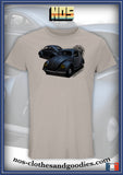 tee shirt unisex VW cox ovale gris/bleu 1955 av/ar
