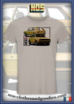 tee shirt unisex  VW Golf jaune av/ar