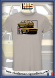 tee shirt unisex  VW Golf jaune av/ar