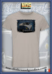 unisex split panel t-shirt blue VW combi T1 sheet metal