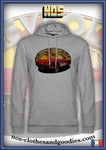 unisex hooded zip sweatshirt Chevrolet corvette C1 red 1956