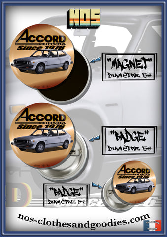 Badge / magnet / porte clé décapsuleur HONDA Accord grise 1976