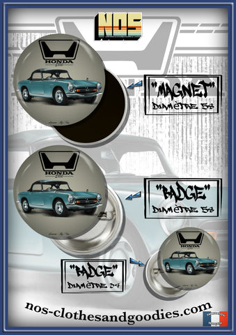 Badge / magnet / porte clé décapsuleur HONDA S800 verte décapotable