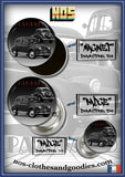 Badge /Magnet/ porte clé décapsuleur  Panhard Dyna X 86 1951 avant/arrière