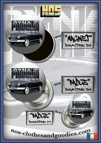 Badge /Magnet/ porte clé décapsuleur  Panhard Dyna Z noire