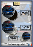 badge / magnet /porte clé décapsuleur Peugeot 205 GTI bleu Miami