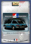 Plaque métal décorative AMC PACER bleue arrière