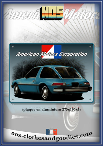 Plaque métal décorative AMC PACER bleue arrière