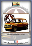 Plaque métal décorative Autobianchi A112 golden