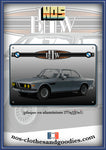 Plaque métal décorative BMW E9 3.0 CS 1973 grise