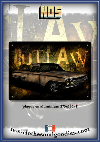 Plaque métal décorative chevrolet el camino 1959 outlaw