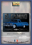 Plaque métal décorative chevrolet el camino bleu 1960