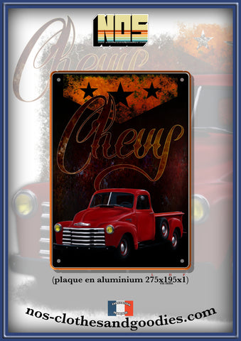 Plaque métal décorative Chevrolet Pick up 5 windows 1952