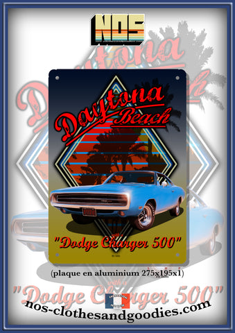 Plaque métal décorative dodge charger 500