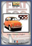 Plaque métal décorative Fiat 500 orange