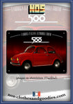 Plaque métal décorative Fiat 500 rouge