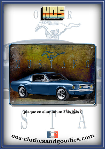 Plaque métal décorative Ford Mustang fastback