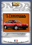 Plaque métal décorative HONDA CRX MK1 rouge