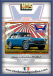 Plaque métal décorative HONDA S800 bleue