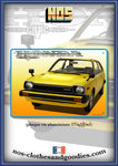 Plaque métal décorative HONDA civic MK2 1300 jaune