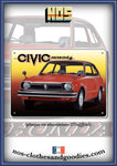 Plaque métal décorative HONDA civic MK1 rouge