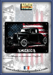 Plaque métal décorative hot rod grunge black