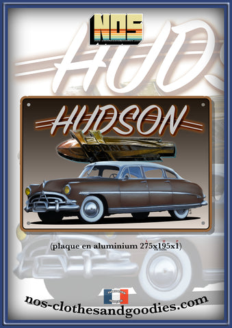 Plaque métal décorative Hudson Hornet bi-ton marron 1952