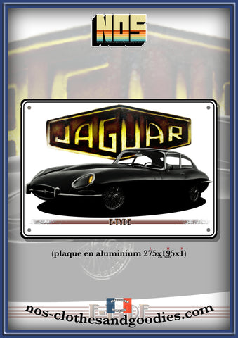 Plaque métal décorative jaguar type E 1961