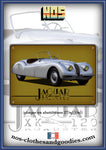 Plaque métal décorative Jaguar XK120 roadster gris 1951