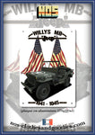 Plaque métal décorative Jeep Willys MB 41/44 drapeaux USA