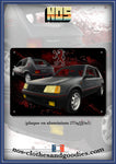 Plaque métal décorative Peugeot 205 GTI noire av/ar