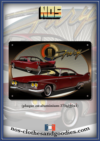 Plaque métal décorative Plymouth Fury sport 1960 av/ar