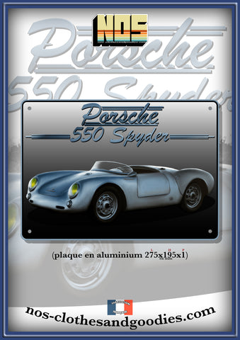 Plaque métal décorative Porsche 550 spyder 1956