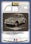 Plaque métal décorative Renault 4cv beige