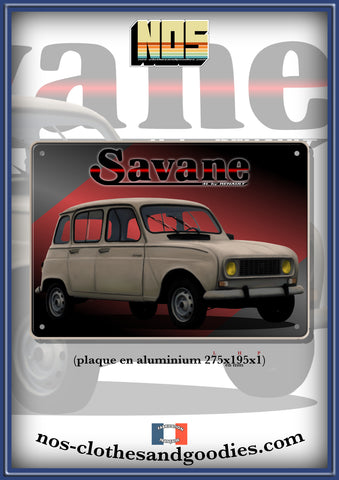 Plaque métal décorative Renault 4L Savane