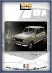 Plaque métal décorative Renault 4L beige