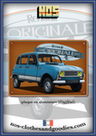 Plaque métal décorative Renault 4L bleue originale