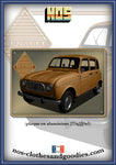 Plaque métal décorative Renault 4L Marron