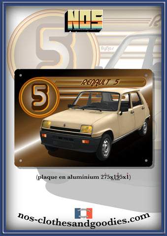 Plaque métal décorative Renault 5 TL 1984