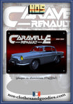 Plaque métal décorative Renault Caravelle bleue 1100S 1965