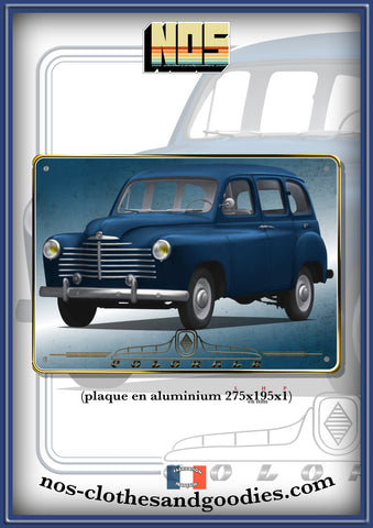 Plaque métal décorative Renault colorale prairie bleue