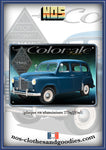 Plaque métal décorative Renault colorale bleue