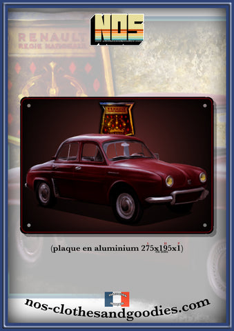 Plaque métal décorative Renault Dauphine 1960