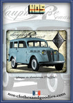 Plaque métal décorative Renault Juvaquatre dauphinoise vert gris