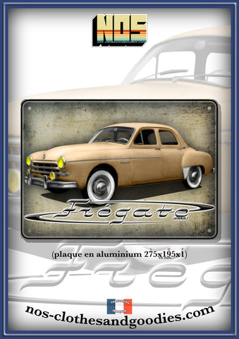 Plaque métal décorative Renault Frégate beige