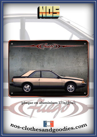 Plaque métal décorative Renault Fuego bronze