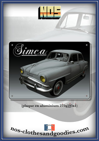 Plaque métal décorative Simca aronde Elysée 1959