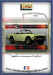 Plaque métal décorative Triumph TR6 jaune